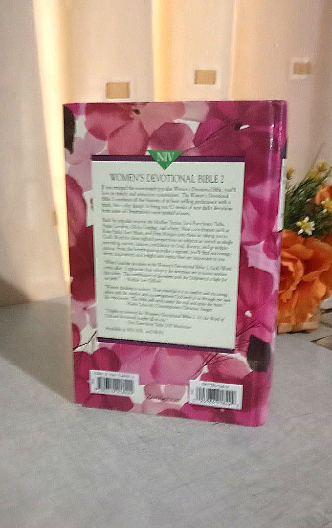 Women's Devotional Bible NIV (Category: Religion Books) located in Bulacan. Submitted by everythingunderthesun22 (Listing ID 1416700323, Image 2). Description: -Uses New International Version -Includes a year-long Bible reading plan -Features Daily Readings and Devotional -Feature beautiful floral design cover -Hard Bound -Published by Zondervan Publishing House Note: There's a highlights in some of the pages and ballpen written in two pages. (at