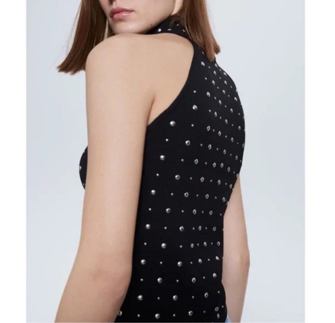 Zara Studded Halter Top (Category: Sleeveless) located in Taguig. Submitted by gingerfinds (Listing ID 1416702543, Image 2). Description: .