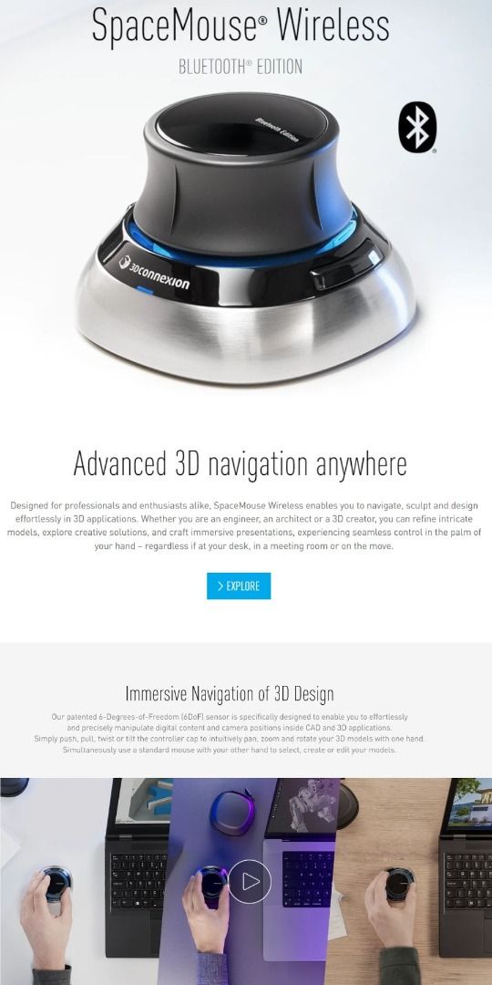 3Dconnexion SpaceMouse Wireless Bluetooth Edition, Computers & Tech ...