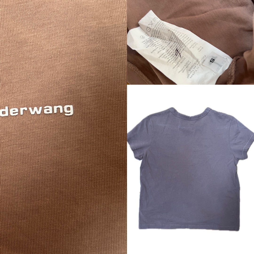 Alexander Wang Logo Cropped Tee (Category: Shirts) located in Urdaneta. Submitted by randomjess00 (Listing ID 1416852242, Image 2). Description: - Alexander Wang t-shirt - Color: Muted mauve - Size: S - Features a small logo on the chest - Crew neck - Short sleeves - Made from a soft, lightweight material.