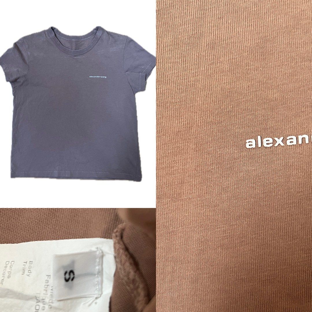 Alexander Wang Logo Cropped Tee (Category: Shirts) located in Urdaneta. Submitted by randomjess00 (Listing ID 1416852242, Image 1). Description: - Alexander Wang t-shirt - Color: Muted mauve - Size: S - Features a small logo on the chest - Crew neck - Short sleeves - Made from a soft, lightweight material.