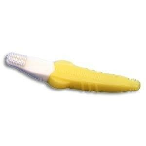 Baby Banana Tooth Brush (Category: Soothers & Pacifiers) located in Quezon City. Submitted by clifordallawan (Listing ID 1416897673, Image 3). Description: Dental hygienist mom-invented doctor recommended gently massages gums and teeth and develops good oral hygiene habits early, preventing cavities later and easy to grasp "a-peel-ing" banana handles, flexible material decreases risk of mouth injury. Free shipping on orders above P2,500 (combine 