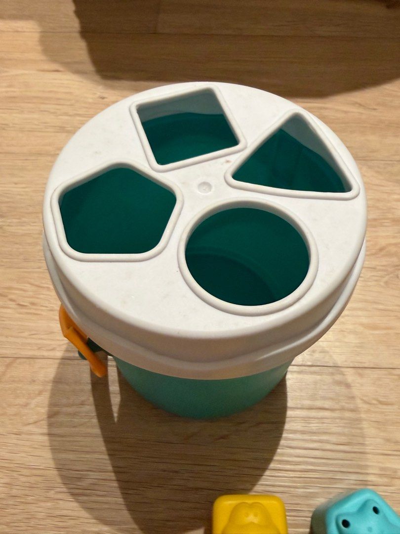 Baby Toy (Bundle of 3) (Category: Infant Playtime) located in Quezon City. Submitted by chanhr (Listing ID 1416936475, Image 2). Description: Baby toys Shape sorter 1 - bucket with 4 shapes Shape sorter 2 - ball with 7 shapes Stacker - pole with 5 rings .