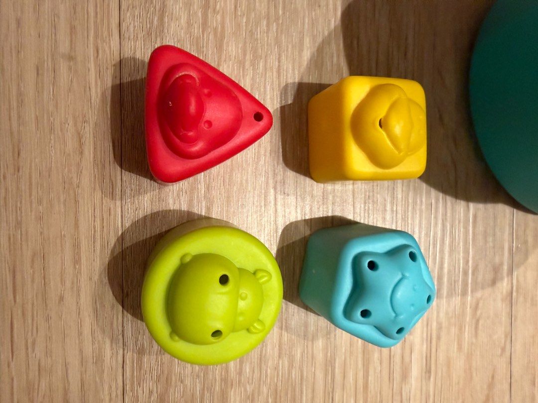 Baby Toy (Bundle of 3) (Category: Infant Playtime) located in Quezon City. Submitted by chanhr (Listing ID 1416936475, Image 3). Description: Baby toys Shape sorter 1 - bucket with 4 shapes Shape sorter 2 - ball with 7 shapes Stacker - pole with 5 rings .