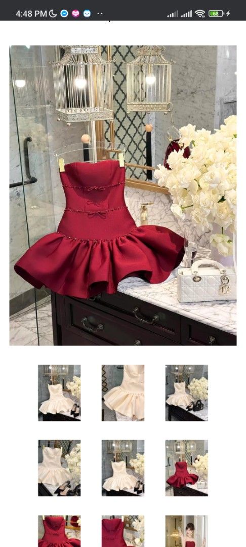 Red Carelle Dress For Rent (Category: Dresses) located in Malabon City. Submitted by jenq07 (Listing ID 1416922321, Image 1). Description: Carelle Dress for Rent - Carelle red strapless dress - Fitted bodice - Flared skirt - Satin-like texture - Ideal for special occasions - Available in multiple colors.
