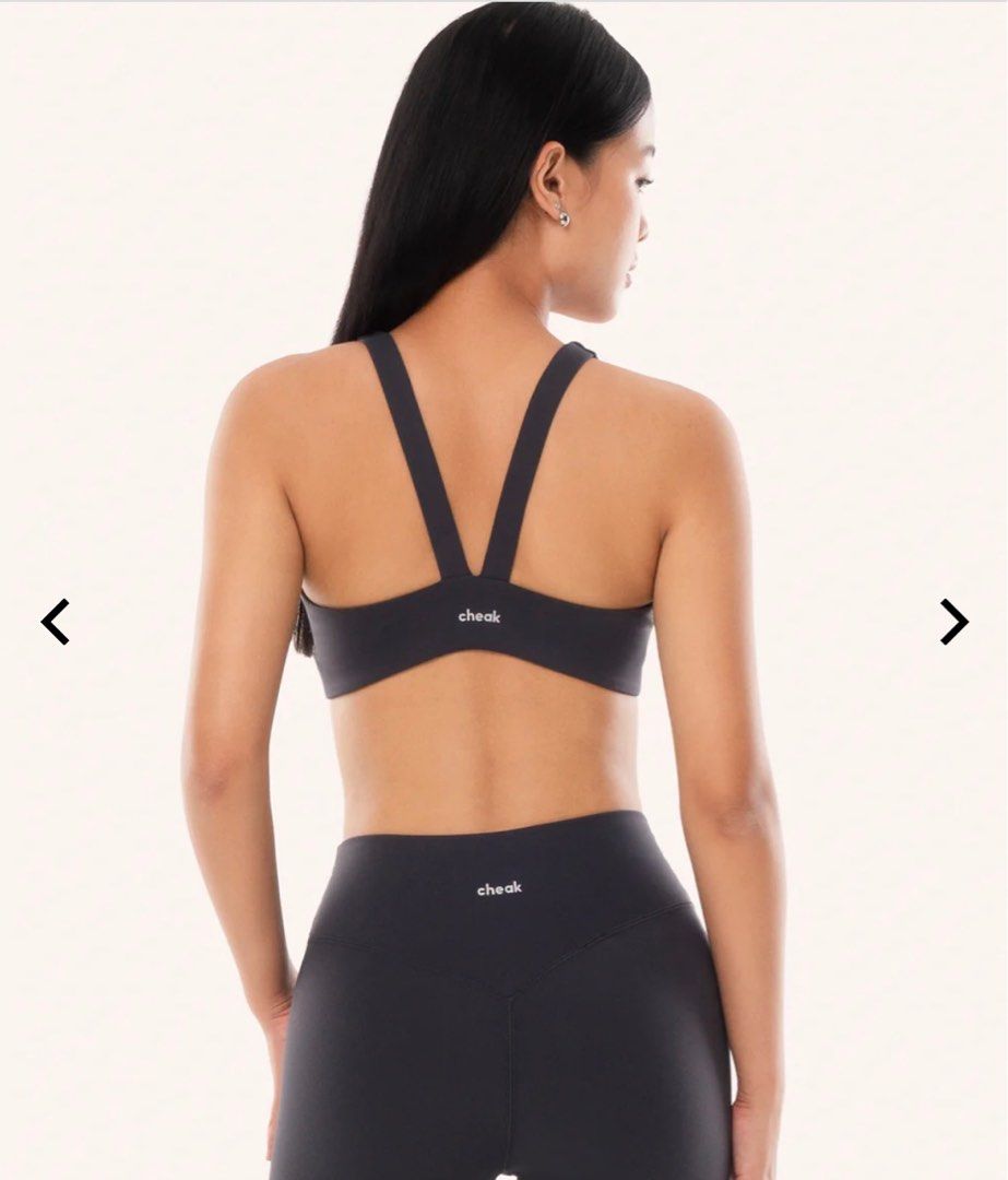 CHEAK Twist Bra in Sesame (Category: Activewear) located in Taguig. Submitted by shopmica (Listing ID 1416898147, Image 3). Description: Photo is for reference only. The shade I have is Sesame which is BLACK. No pads. Size M. RFS: too big.