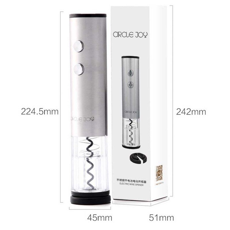 Circle Joy Electric Wine Opener (Category: Other Kitchenware & Tableware) located in Muntinlupa City. Submitted by caroucella (Listing ID 1416940110, Image 2). Description: - Electric wine opener by Circle Joy - Sleek stainless steel design - Includes foil cutter - Compact and easy to store - Ideal for home use or as a gift.