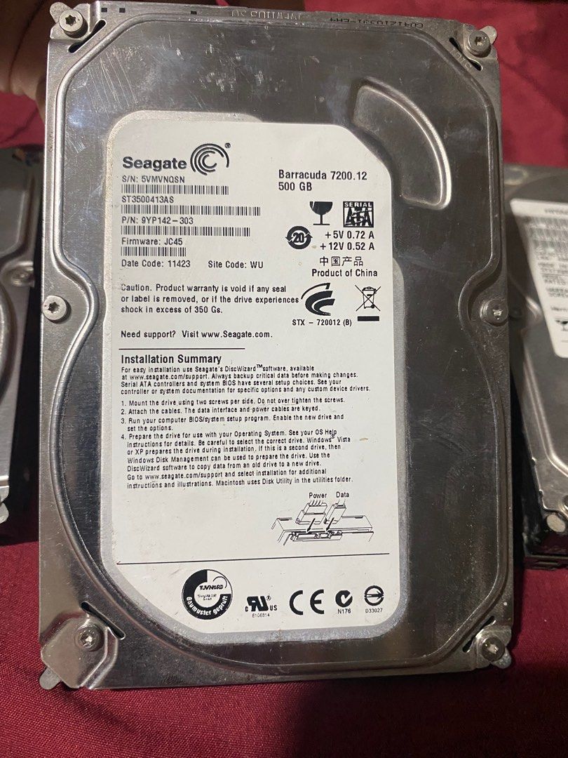 HARD DISK UNSTESTED AS IS (Category: Hard Disks & Thumbdrives) located in Quezon City. Submitted by jomariervin (Listing ID 1416913366, Image 2). Description: HARD DISK UNTESTED SELLING AS IS 2PCS SEAGATE 500gb 1PC HITACHI 250gb 500php Marikina Location 📩.