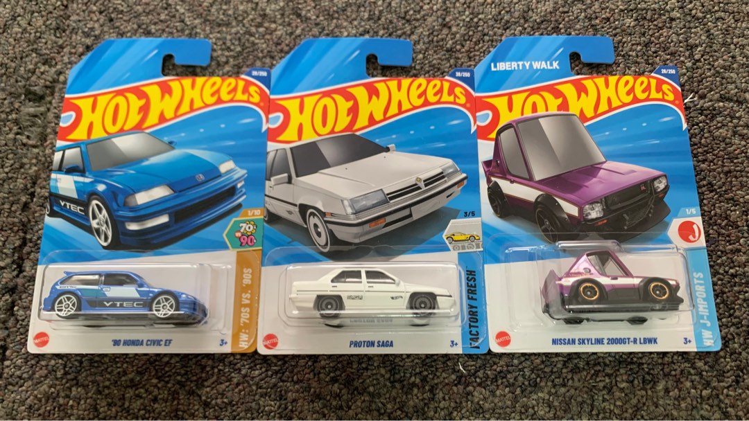 Hotwheels saga putih civic ef nissan skyline lbwk tooned, Hobbies ...