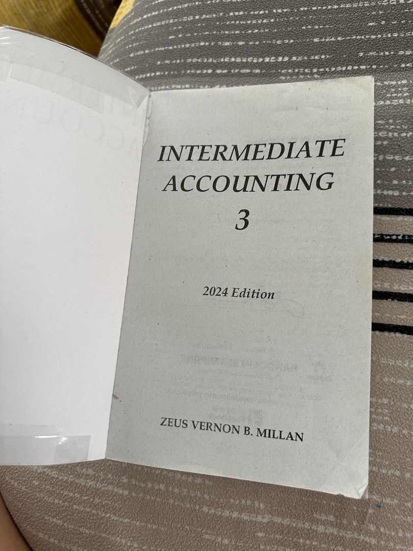 Intermediate Accounting 3 2024 by Zeus Millan (Category: Textbooks) located in Bacoor. Submitted by ayayesha (Listing ID 1416922121, Image 2). Description: may mga sulat (naka pencil).