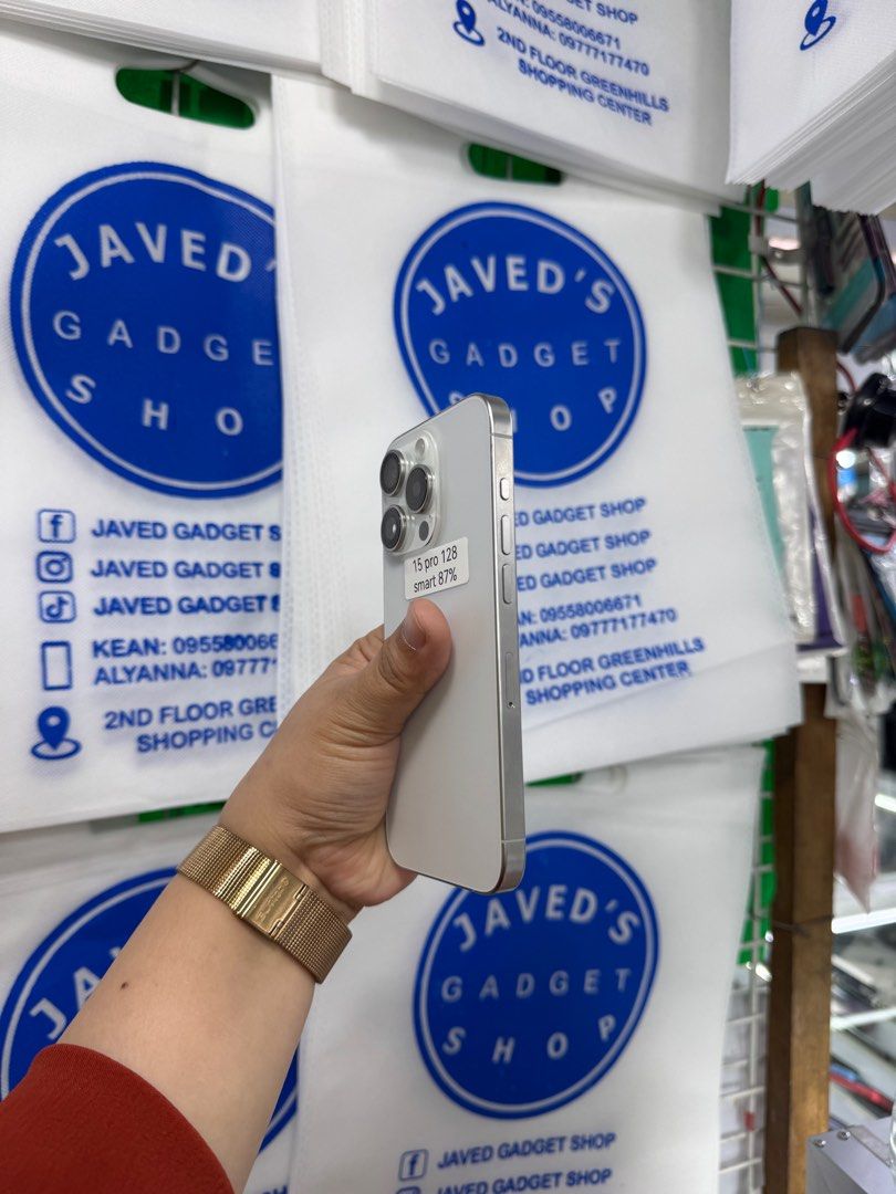 Iphone 15 Pro 128gb 87% batt Smartlocked NTC No issue (Category: iPhone 15 Series) located in San Juan City. Submitted by javedsgadgetshop (Listing ID 1416911853, Image 3). Description: INSTALLMENT OPTIONS : SPAY LATER / GGIVES / CREDIT CARD! WE BUY AND SELL SO PWEDE MAGBINTA OR SWAP ! Quick Specs : 💵 Iphone 15pro •128gb •NTC Variant •87% batt health •Smartlocked •98% Smoothness •No hidden issue | No Repaired •100% Authentic | Not Refurbished •w