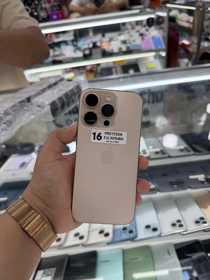 Iphone 16 Pro 1TB 92% batt FU NTC No issue (Category: iPhone 16 Series) located in San Juan City. Submitted by javedsgadgetshop (Listing ID 1416910729, Image 1). Description: INSTALLMENT OPTIONS : SPAY LATER / GGIVES / CREDIT CARD! WE BUY AND SELL SO PWEDE MAGBINTA OR SWAP ! Quick Specs : 💵 Iphone 16pro •1TB •NTC Variant •92% batt health •Factory Unlock •98% Smoothness •No hidden issue | No Repaired •100% Authentic | Not Refurbished •w/ OEM Char