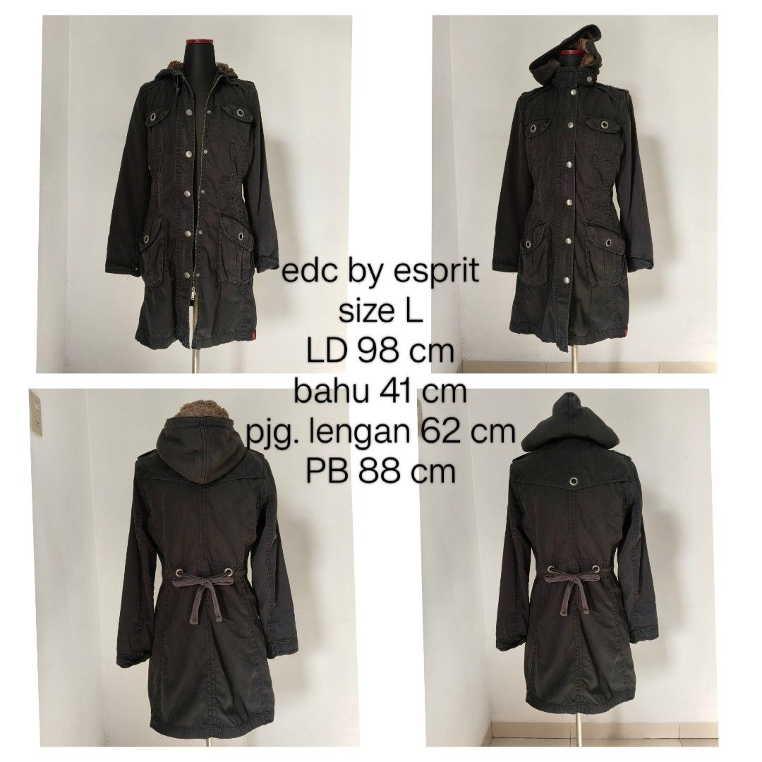 Jaket edc by esprit original (Kategori: Baju Luaran) berada di Deli Serdang. Dikirim oleh springshower (ID iklan 1416996669, Gambar 1). Deskripsi: Jaket hoodie (dalam berbulu) merk edc by esprit original size L keterangan ukuran sudah tertera di foto Real pic.