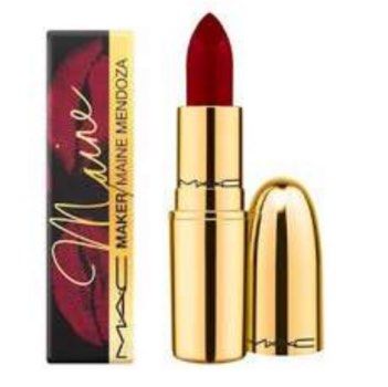 MAC Maine Mendoza Lipstick (Category: Makeup) located in Manila. Submitted by shopaholic_gurl (Listing ID 1416975204, Image 1). Description: - MAC x Maine Mendoza collaboration - Shade: A79 MaineDCM - Color: Deep red - Finish: Matte - Packaging: Gold with MAC logo -with box.
