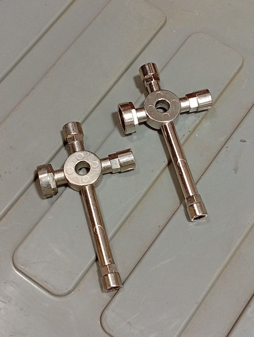 Multi-Function Cross Wrench (Category: Construction Tools & Equipment) located in San Juan City. Submitted by ramontv73 (Listing ID 1416856944, Image 1). Description: - Multi-function cross wrench - Durable metal construction - Features multiple socket sizes - Designed for Glow Plugs and various nuts and bolts - Ideal for RC automotive and mechanical use .