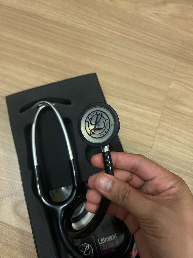 NEGOTIABLE!! Littmann Classic III Stethoscope (Category: Medical Supplies & Tools) located in Binan City. Submitted by Alpreeeeeddd (Listing ID 1416996207, Image 2). Description: With box and manual. No more extra eartips. Working well (can hear Always Pray To Mary murmurs 😂) Issue: replaced ear tips not orig since the orig extras were lost T.T Rfs: got the color I want na :)) Can do meetups/LBC (since they have COD option. Other courier only if
