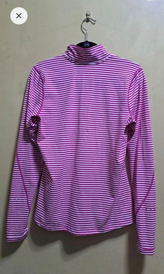 Nike Pro Dri-fit Longsleeves (Category: Activewear) located in Manila. Submitted by thrifter_lifestyle (Listing ID 1416890146, Image 2). Description: Brand: Nike Fully stretchable and sweat absorbent Material as indicated in tag Color: Hot Pink & White Stipes 💕 Perfect for running 🏃‍♀️ Barely worn! rfs: no longer fits, no worn photos..