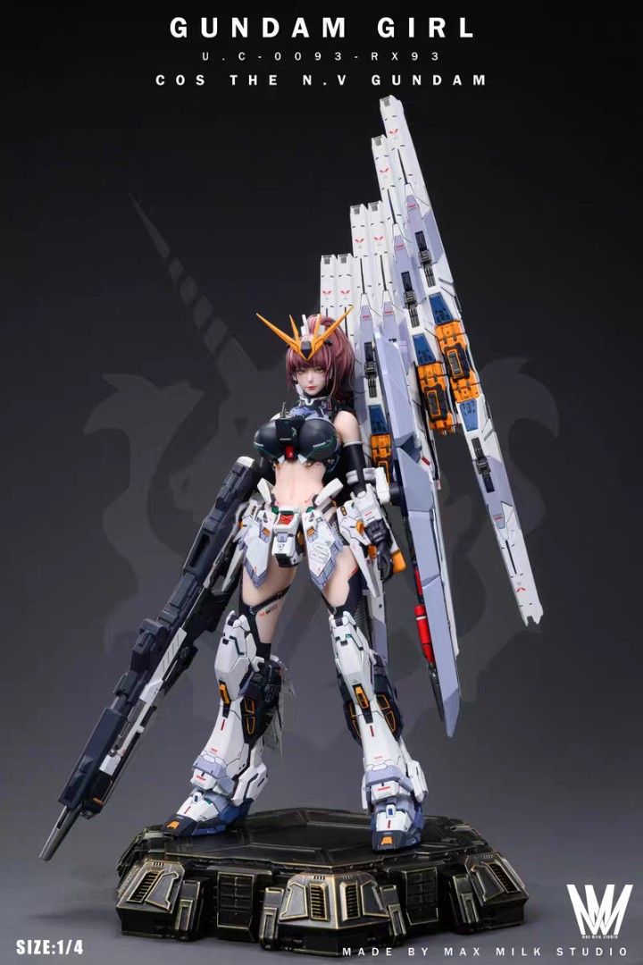 Recast Models RECAST PO / Preorder Nu Gundam Girl 1/4 GK Figure by JC Models, Hobbies ...