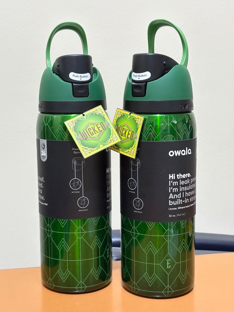 OWALA X WICKED Elphaba Freesip 32oz (Category: Water Bottles & Tumblers) located in Quezon City. Submitted by shopcart (Listing ID 1416946936, Image 1). Description: BNEW with retailer plastic bag Perfect condition — no scratches, no dents.