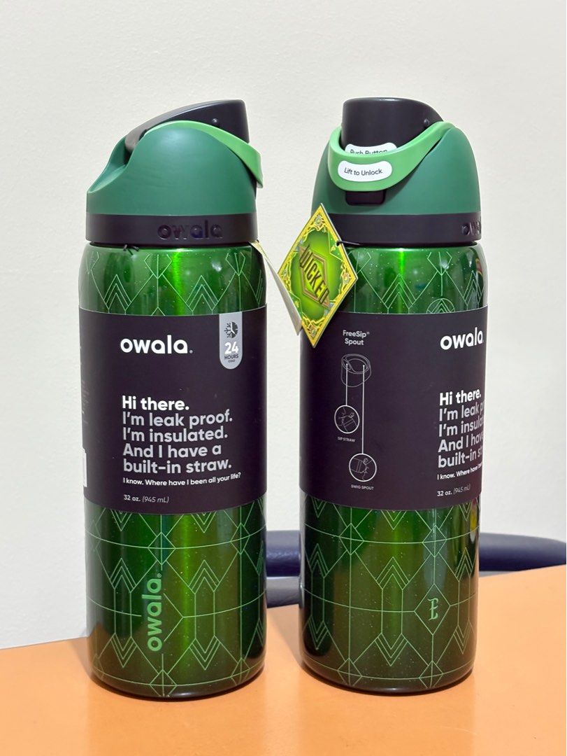OWALA X WICKED Elphaba Freesip 32oz (Category: Water Bottles & Tumblers) located in Quezon City. Submitted by shopcart (Listing ID 1416946936, Image 2). Description: BNEW with retailer plastic bag Perfect condition — no scratches, no dents.
