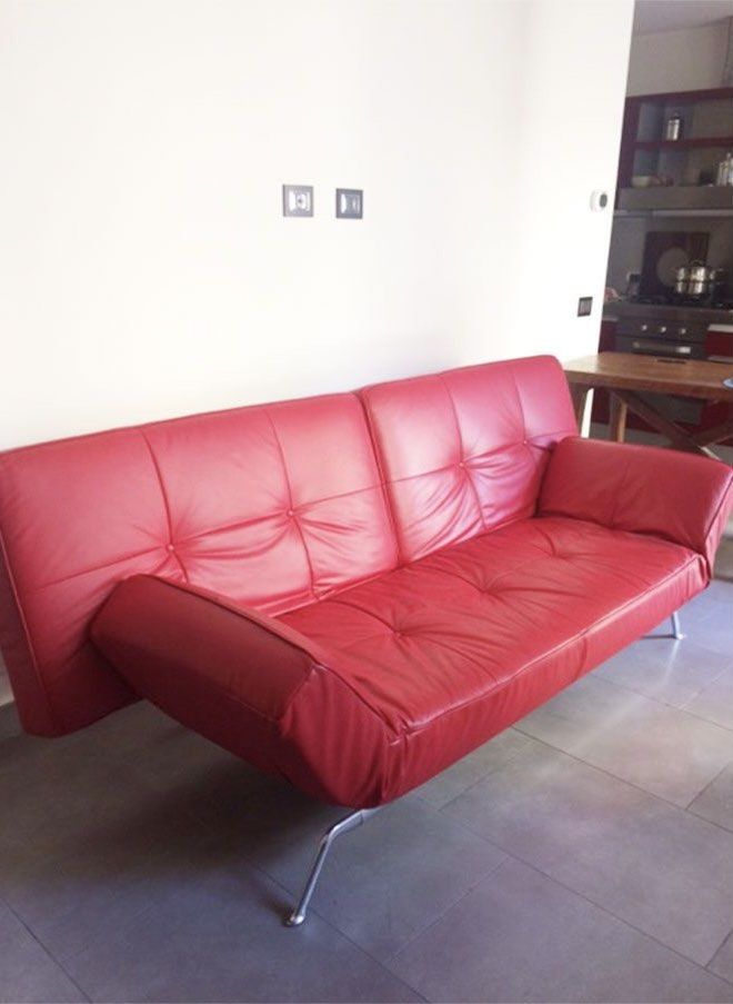 Pascal Mourgue Smala Adjustable Daybed Sofa – Red Leather by Ligne Roset (Category: Sofas) located in Manila. Submitted by babyjayrudy (Listing ID 1416882356, Image 3). Description: Pascal Mourgue Smala Adjustable Daybed Sofa by Ligne Roset. Stunning red leather upholstery with sleek, modern design. Adjustable from sofa to daybed for versatile lounging. Made in France, excellent condition, minimal wear. A stylish, functional addition to any space