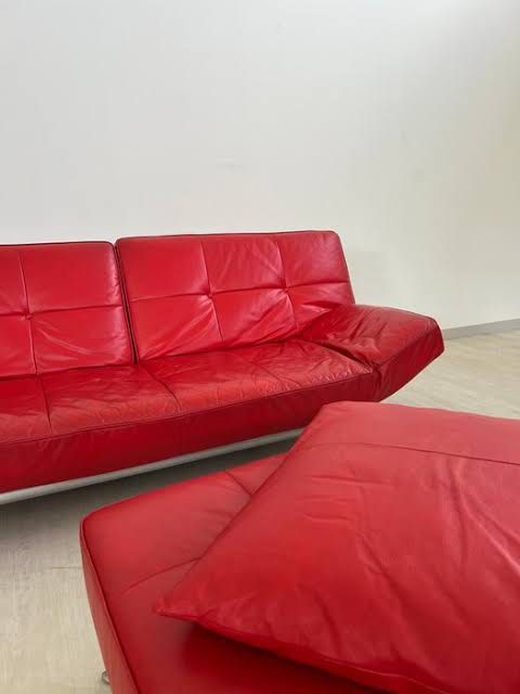 Pascal Mourgue Smala Adjustable Daybed Sofa – Red Leather by Ligne Roset (Category: Sofas) located in Manila. Submitted by babyjayrudy (Listing ID 1416882356, Image 1). Description: Pascal Mourgue Smala Adjustable Daybed Sofa by Ligne Roset. Stunning red leather upholstery with sleek, modern design. Adjustable from sofa to daybed for versatile lounging. Made in France, excellent condition, minimal wear. A stylish, functional addition to any space