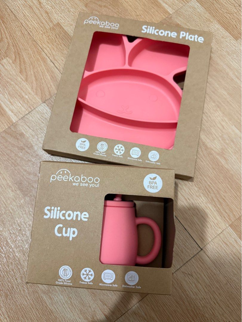 Peekaboo silicone plate & cup (Category: Weaning & Toddler Feeding) located in Pasig City. Submitted by cashyy (Listing ID 1416980998, Image 1). Description: .