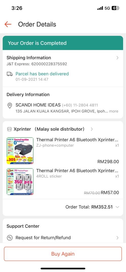 Printer waybil (Category: Printers, Scanners & Copiers) located in Ipoh. Submitted by anis286 (Listing ID 1416905739, Image 2). Description: Jarang guna Letgo sebab dah tak guna dah Like new je actually.