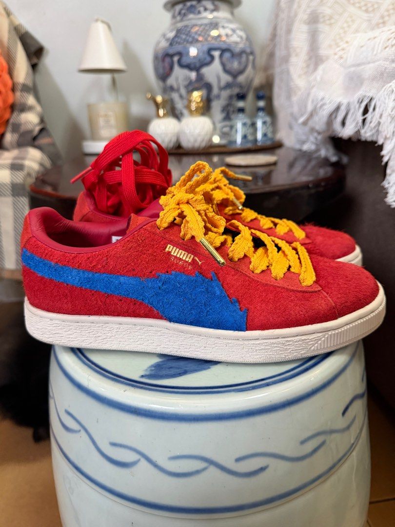 Puma Suede Sneakers Red Blue Yellow (Category: Sneakers) located in San Juan City. Submitted by vmdln (Listing ID 1416907557, Image 2). Description: With extra puma lace Limited edition.