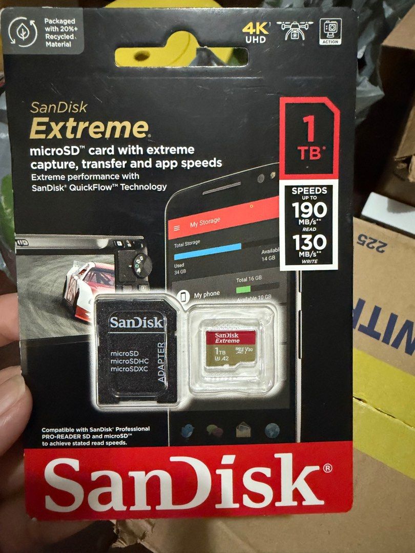 Sandisk extreme 1Tb sd card (Category: Memory & SD Cards) located in Manila. Submitted by tiffcastillo (Listing ID 1416854019, Image 1). Description: Original Brandnew sealed .