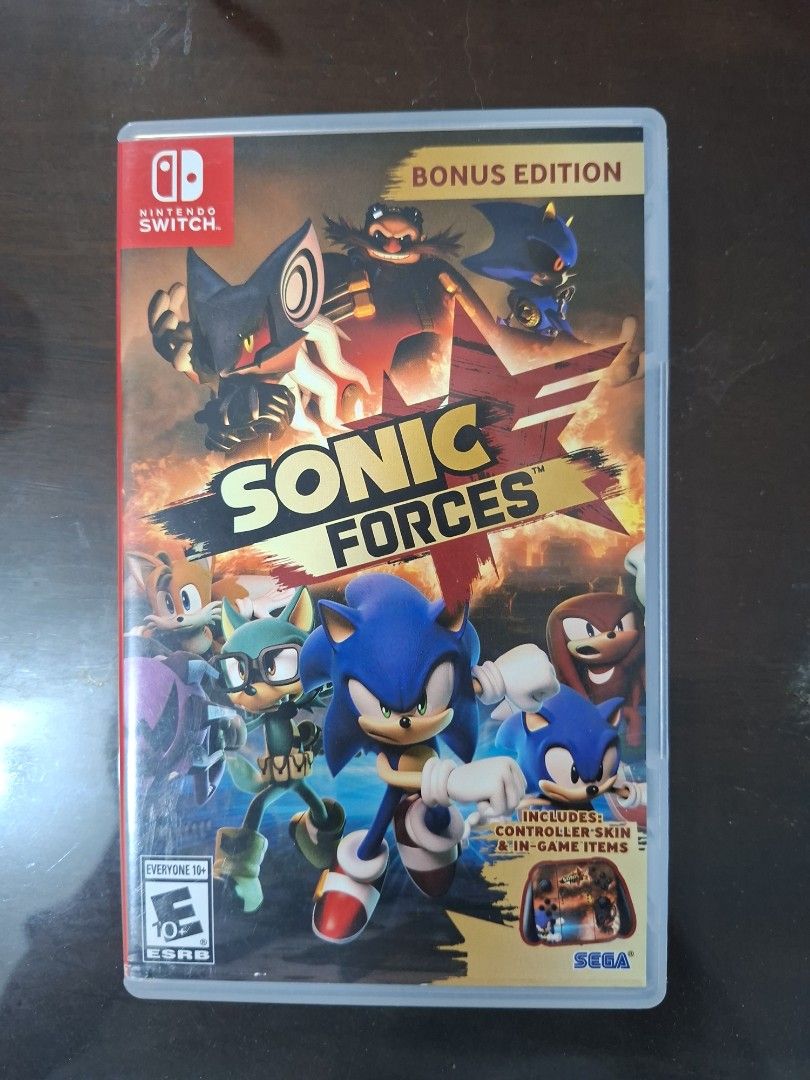 Sonic Forces Bonus Edition - Nintendo Switch (Category: Nintendo) located in Marikina City. Submitted by yoh6781 (Listing ID 1416955974, Image 1). Description: Sonic Forces for Nintendo Switch. This bonus edition includes a controller skin and in-game items. The game features Sonic and other characters. It is rated E for Everyone. Published by SEGA..