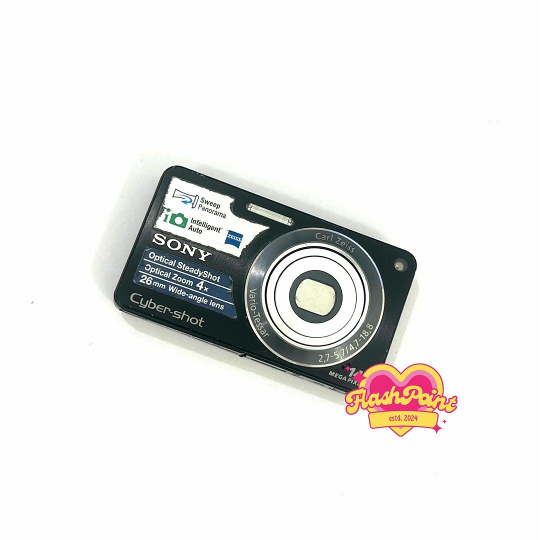 Sony Cyber-shot W350 (Black) digicam / digital camera (Category: Cameras) located in Las Pinas. Submitted by quise (Listing ID 1416956949, Image 1). Description: Sony Cyber-shot W350 (Black) – ₱5,500 * 14.1 MP * 4× Optical Zoom * Special features: HD video recording, Sweep Panorama * Issue: Lens dust; need to put small paper inside battery door (doesn't affect performance) ⚠️ STRICTLY NO RETURNS OR REFUNDS ⚠️ — Please purchase at your own risk. T