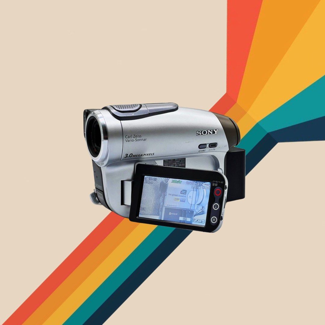 SONY DCR DVD-403 (Category: Video Cameras) located in Makati City. Submitted by maka-luma (Listing ID 1416953971, Image 1). Description: FULLY WORKING ✔️ Record ✔️ Fast Servo Zoom ✔️ Night Vision ✔️ Rewind ✔️ Pause/Stop ✔️ Fast forward ✔️ Color Viewfinder ✔️ Color LCD ✔️ Program AE ✔️ Disc eject ✔️ Picture flash ✔️ Diverse settings ₱7999 READY TO USE! 📹📼🔋Inclusions: Camera unit, Sony camera shoulder strap, Sony hand strap, Sony info-lithium M 
