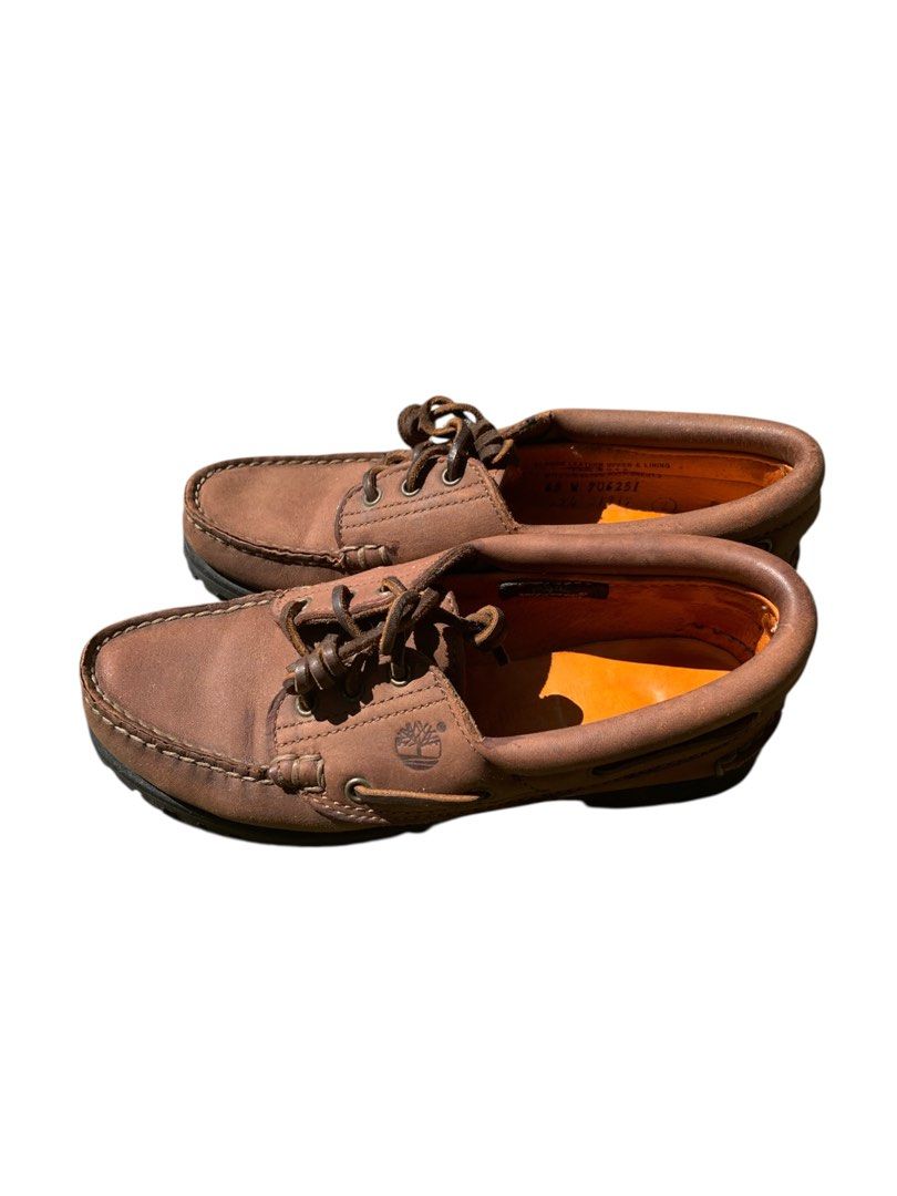 Timberland Leather Boat Shoes (Category: Loafers) located in Buhi. Submitted by sneak_pick (Listing ID 1416668209, Image 2). Description: Timberland Leather Boat Shoes – Brown (Original) Brand: Timberland Type: Boat Shoes / Casual Leather Shoes Color: Brown Material: Genuine Leather Upper Sole: Original Timberland Rubber Outsole (Non-slip) Condition: Pre-owned / Gently used Style: Classic boat shoe design with lace-up closure.