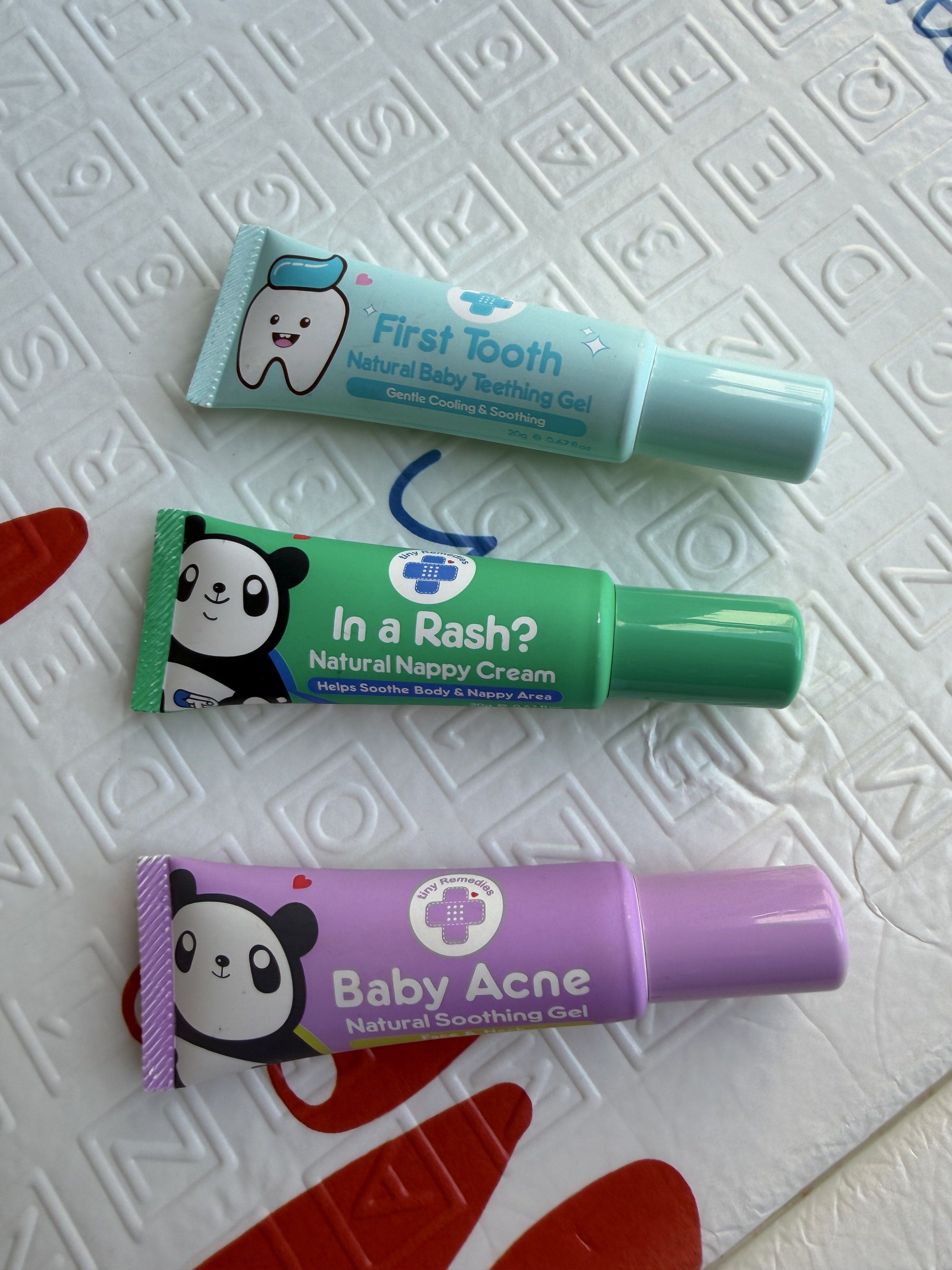 Tiny Remedies Baby Skincare Set (Category: Other Baby Bathing & Changing Needs) located in Paranaque City. Submitted by rexaayvonne (Listing ID 1416885872, Image 1). Description: - Tiny Remedies Bundle - Includes: - First Tooth Natural Baby Teething Gel: Gentle cooling and soothing. (Expiry: 10/02/28) - In a Rash? Natural Nappy Cream: Soothes body and nappy area. (Expiry: 12/09/27) - Baby Acne Natural Soothing Gel: Specifically for baby acne. (Ex