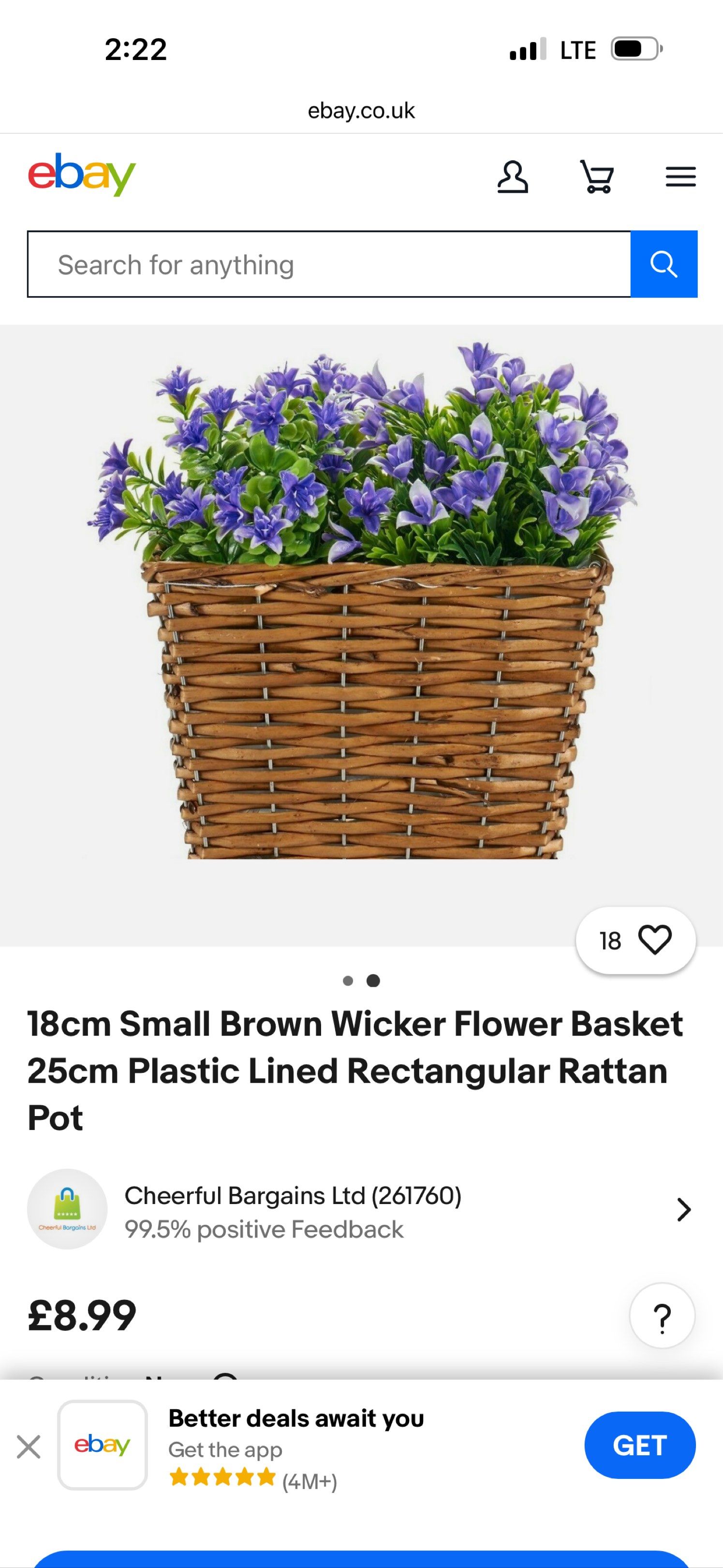18cm Small Brown Wicker Basket (Category: Storage Boxes & Baskets) located in Davao. Submitted by favoritepreloved (Listing ID 1417084157, Image 2). Description: ❤️ 18cm height, 18cm x 13cm length and width .