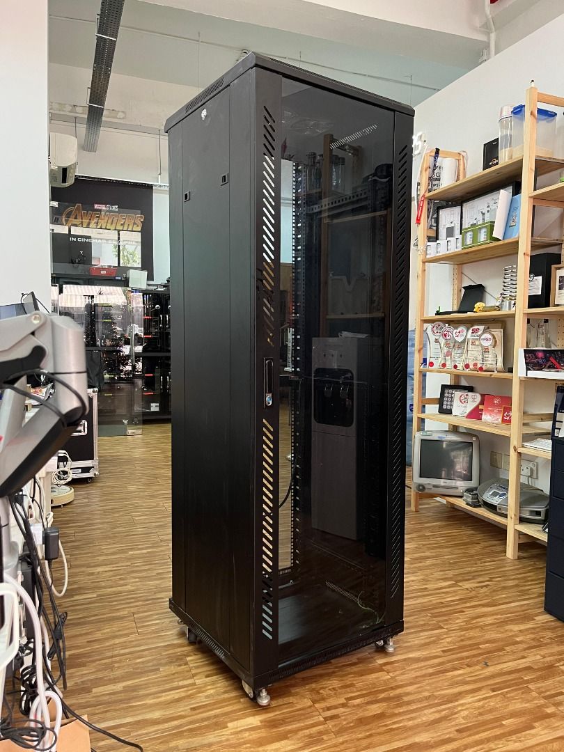 37U Server Rack (Category: Computer Parts) located in Singapore. Submitted by geardeals_sg (Listing ID 1417077921, Image 2). Description: 37 Unit Server Rack Used, but in good condition - Includes built-in cooling fans - 1RU Power Strip included Open to negotiations!.