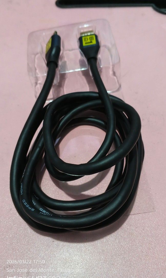 8k HDMI Cable for PC and Game Consoles (Category: Cables & Chargers) located in San Jose del Monte. Submitted by hacknburn (Listing ID 1417126848, Image 3). Description: considered brand new, opened only to check for damage and testing but not used 4 pcs. available DM for those who is interested, thanks pickup or shipping through lalamove and j and t MOP: cash and gcash, maya,gotyme and maribank.