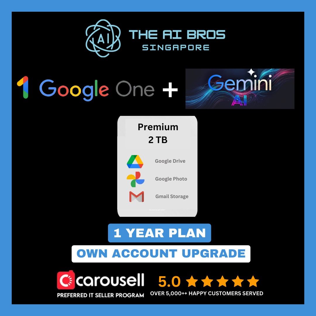 🔥 400GB / 500GB / 1TB / 2TB Google Drive + Google AI (Gemini AI ) Pro ...