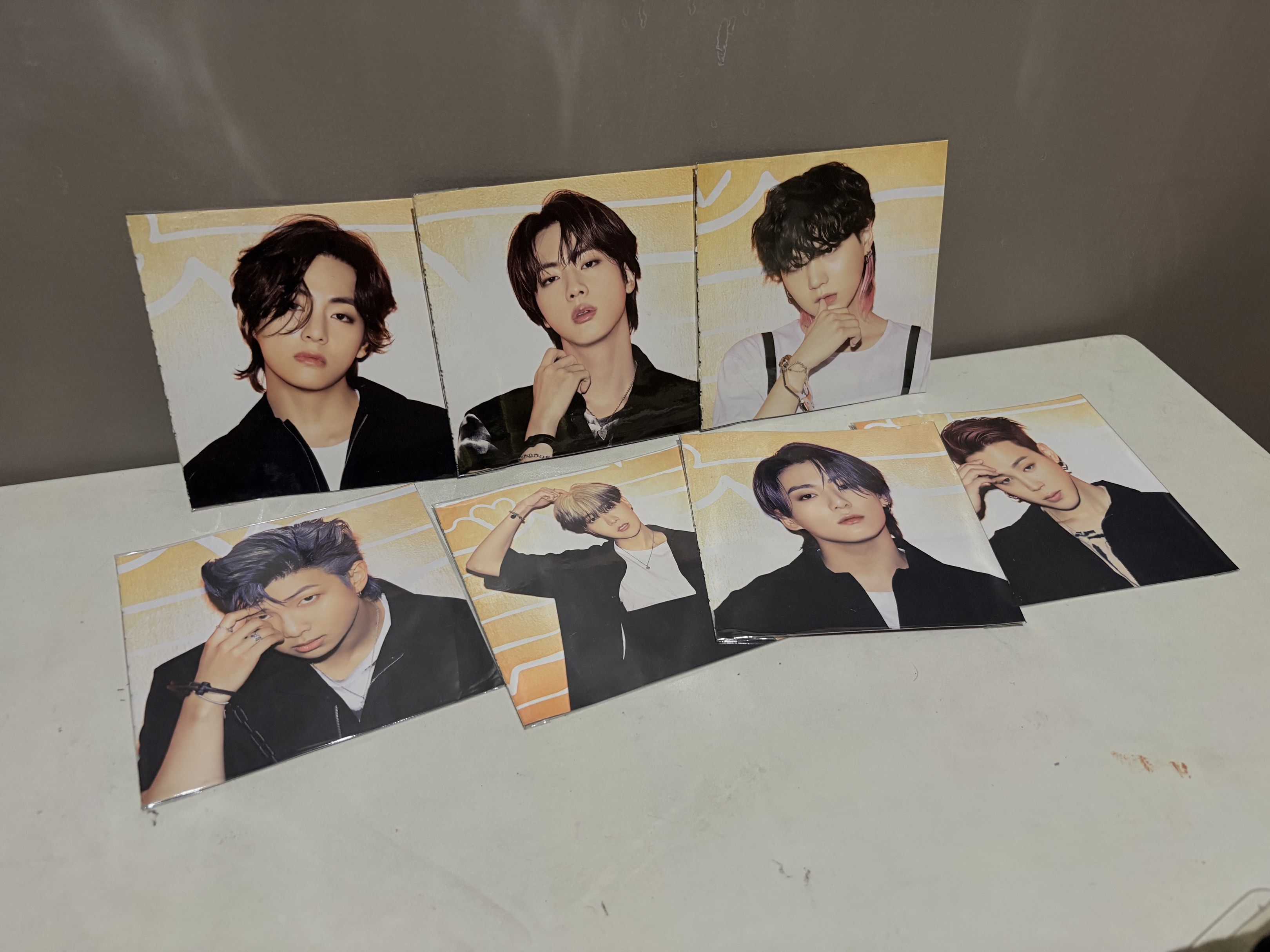 BTS Butter concept photos (Category: K-Wave Merchandise) located in Marikina City. Submitted by savedbygracephb (Listing ID 1417176637, Image 1). Description: - BTS Butter concept photos (official) OT7 Taken from the Butter album and covered with plastic) plastic can be removed TAKE ALL- 250 Pay Via Gcash or Bank transfer.