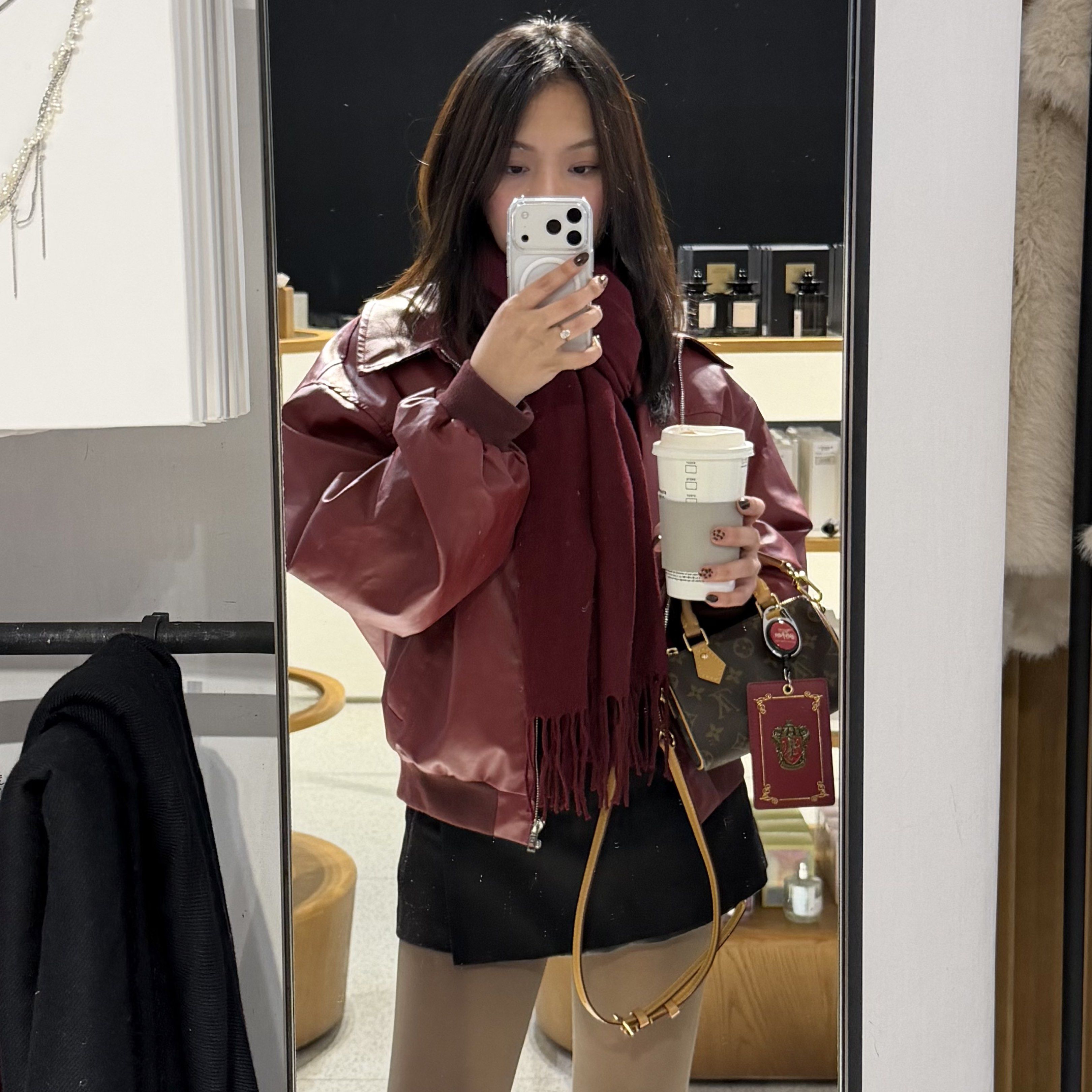 Burgundy Autumn Outfit - Sweater + Jacket Bundle (Category: Coats, Jackets and Outerwear) located in Marikina City. Submitted by saiblln08 (Listing ID 1394197502, Image 1). Description: Jacket - size s Sweater - free size Used twice.