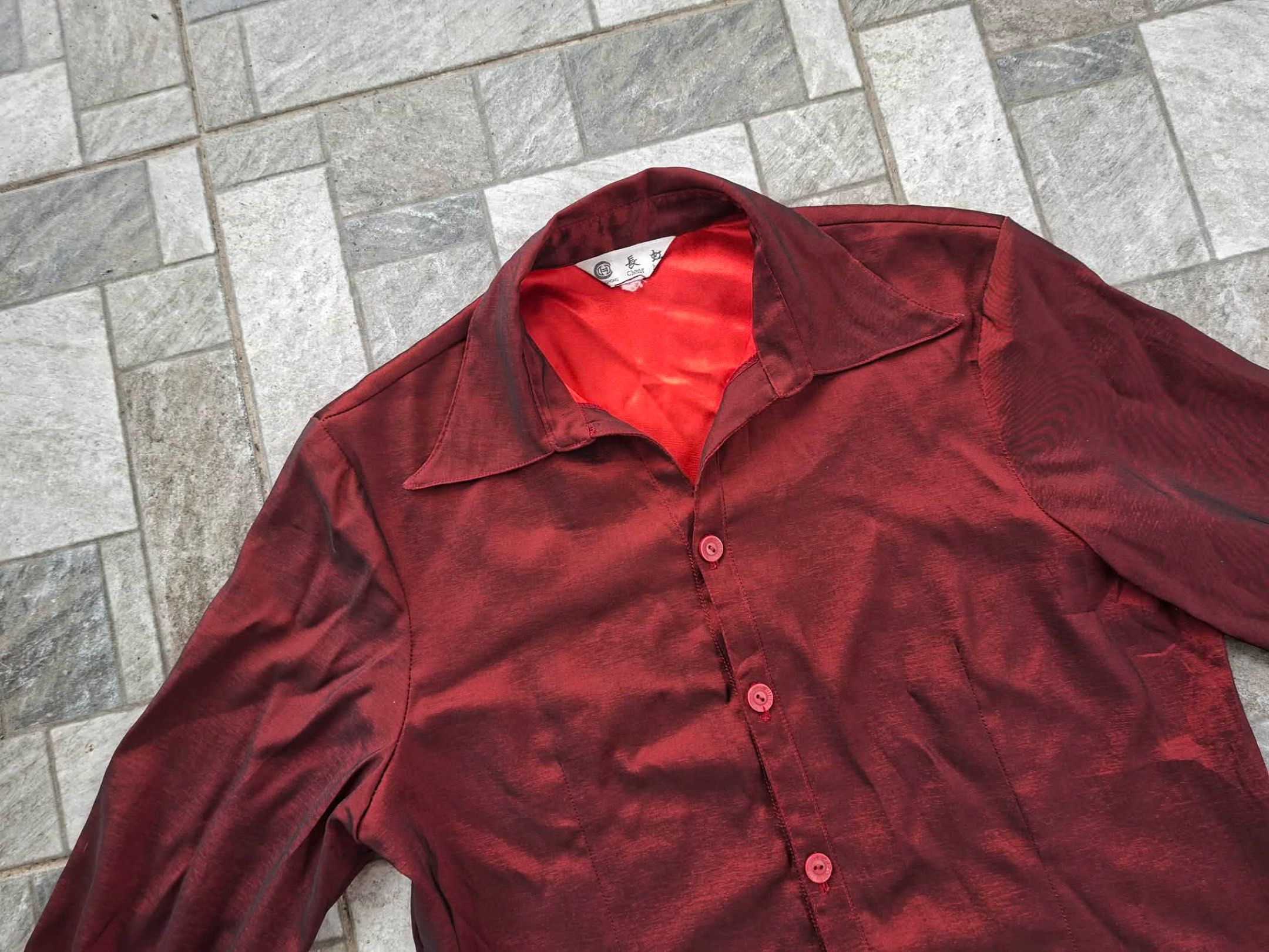 Dark Maroon Red Button down Longsleeves Polo Shirt (Category: Longsleeves) located in Calapan. Submitted by kyowtown (Listing ID 1417070583, Image 2). Description: LAST PRICE POSTED‼️ 💫pm for size dimensions (like new; used once) 💫good to wear for formal events (double lining) 💫bought this in hongkong last yr 💫no when worn pic + actual pics are already posted 💫rfs: decluttering 💫payment: gcash.