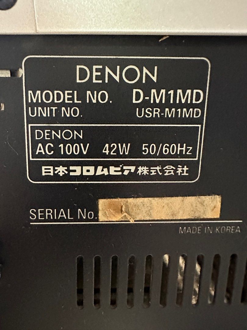 Denon Personal Audio System D-M1MD (Category: Soundbars, Speakers & Amplifiers) located in Rodriguez. Submitted by pwestoonlinestore (Listing ID 1417098474, Image 3). Description: Head unit only Working: MD AUX Radio (japan standard).