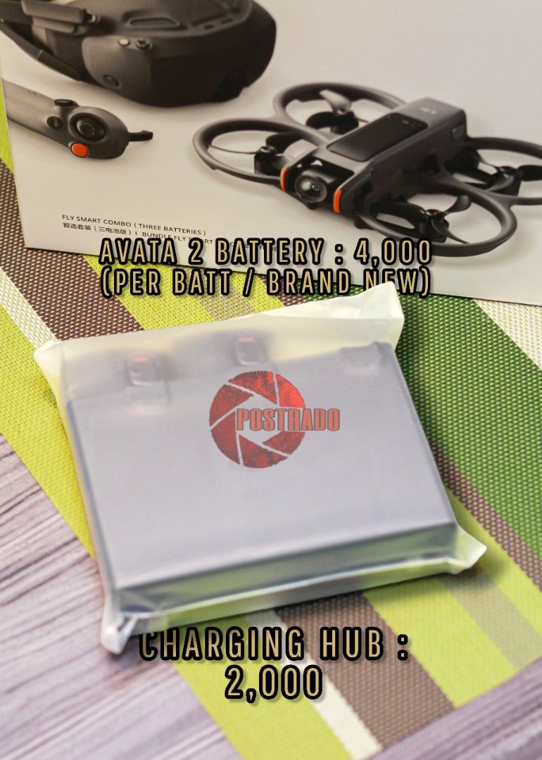 DJI Avata 2 Battery and Charging Hub (Please read description) (Category: Drones) located in Quezon City. Submitted by skriddeit42112 (Listing ID 1417117017, Image 1). Description: ⊙ AVATA 2 BATTERY FROM FMC (BRAND NEW/ZERO CYCLE) PRICE : 4,000 (PER BATT) ⊙ CHARGING HUB PRICE : 2,000 PICK UP (QUEZON CITY OLD BALARA) LALAMOVE (BUYER SHOULDER SHIPPING FEE).
