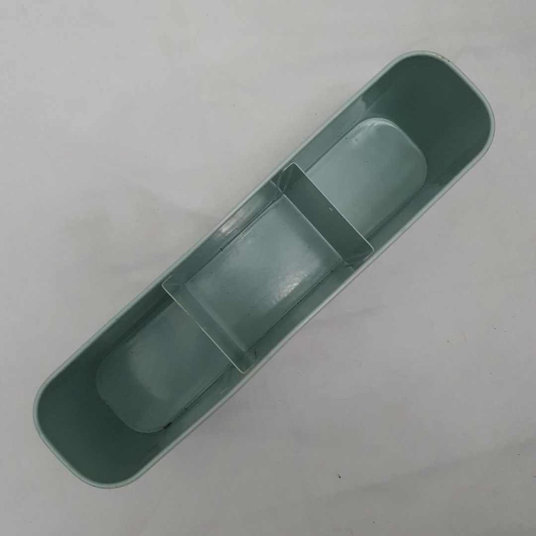 Dunelm Elements metal Storage Box (Category: Storage Boxes & Baskets) located in Paranaque City. Submitted by cobien (Listing ID 1417210736, Image 3). Description: Aqua-colored storage box is perfect for organizing small items. It features a rectangular shape with rounded edges and a divider inside. The box has some weight to it. It measures 9.75 x 4 inches. Ideal for storing pens, gardening tools, small tools, or other essentials..