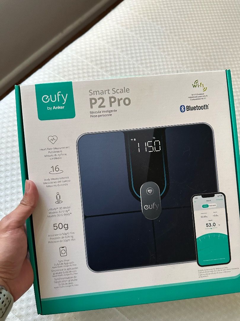Eufy P2 Pro Smart Scale & Xiaomi Mi Digital Weighing Scale (Category: Health Monitors & Weighing Scales) located in Quezon City. Submitted by caseofart (Listing ID 1417073024, Image 1). Description: - Eufy P2 Pro Smart Scale by Anker: - Black color - Smart scale with Wi-Fi and Bluetooth connectivity - Modern design - With Health App Price is 1600 - Xiaomi Mi Digital Weighing Scale: - White color - Digital weighing scale - Minimalist design Price 