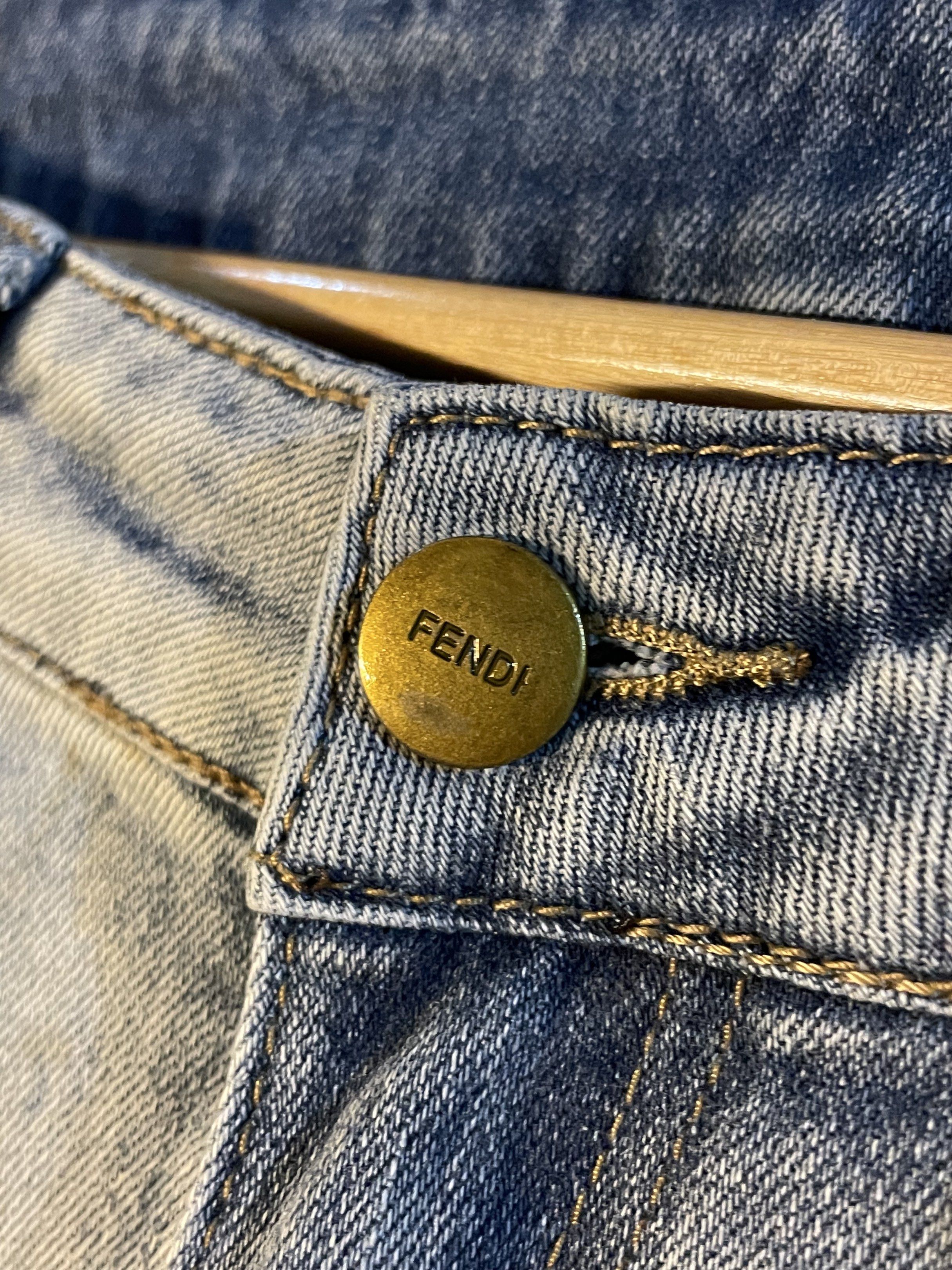 Fendi Celena Panjang Jeans (Category: Jeans) located in Pasay City. Submitted by corethrift (Listing ID 1417115304, Image 3). Description: Waist 32 Length 39 Hems 6.5 Very good condition All the fitting based on inches .