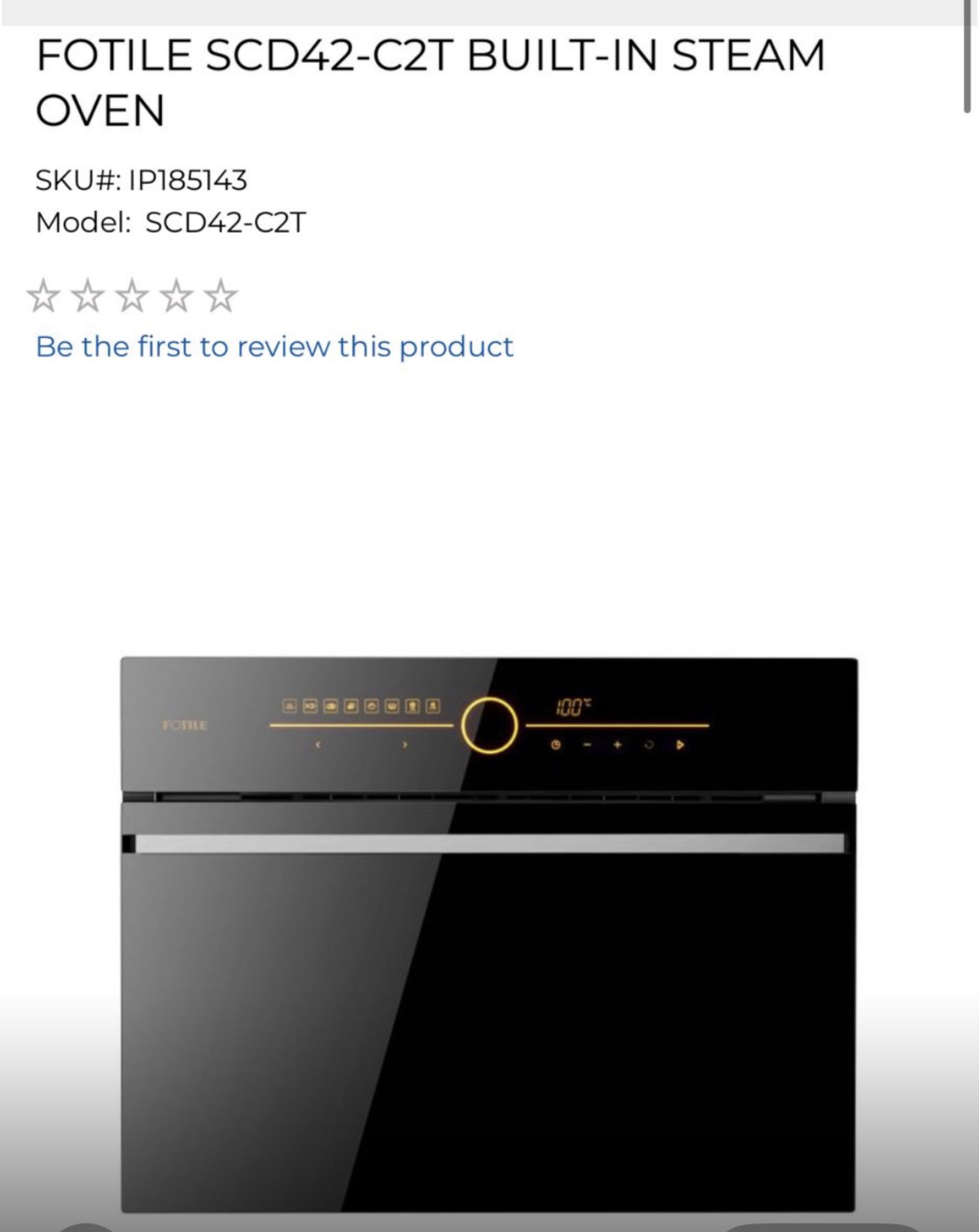 FOTILE SCD42-C2T Built-in Steam Oven, TV & Home Appliances, Kitchen ...