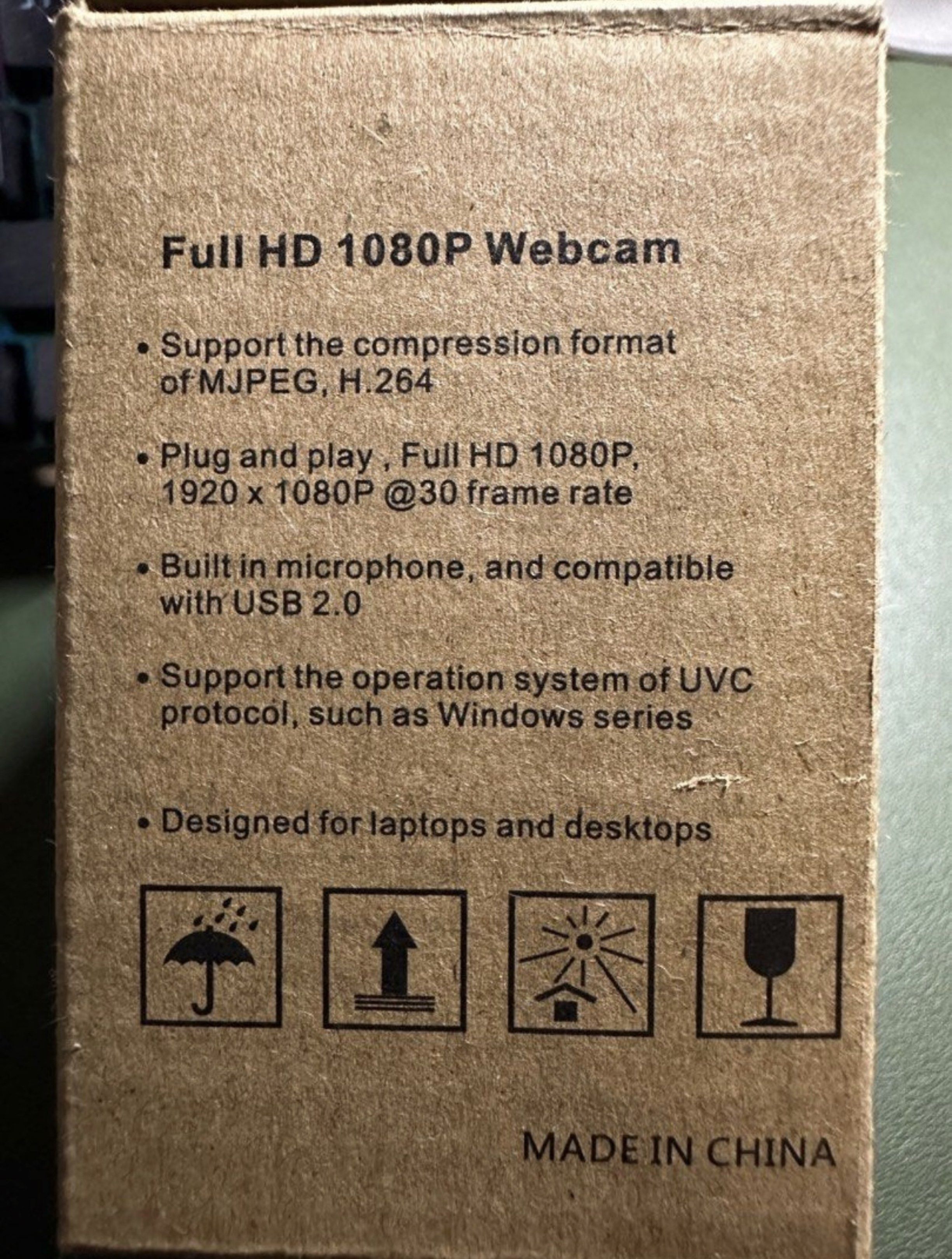 Full HD 1080P Webcam with Microphone for Desktop, Laptops, PC (Category: Webcams) located in Rizal. Submitted by pre_loved_and_brand_new (Listing ID 1417038227, Image 2). Description: - Full HD 1080P resolution at 30fps - Built-in microphone - USB 2.0 compatible RFS: Decluttering. Never used it.