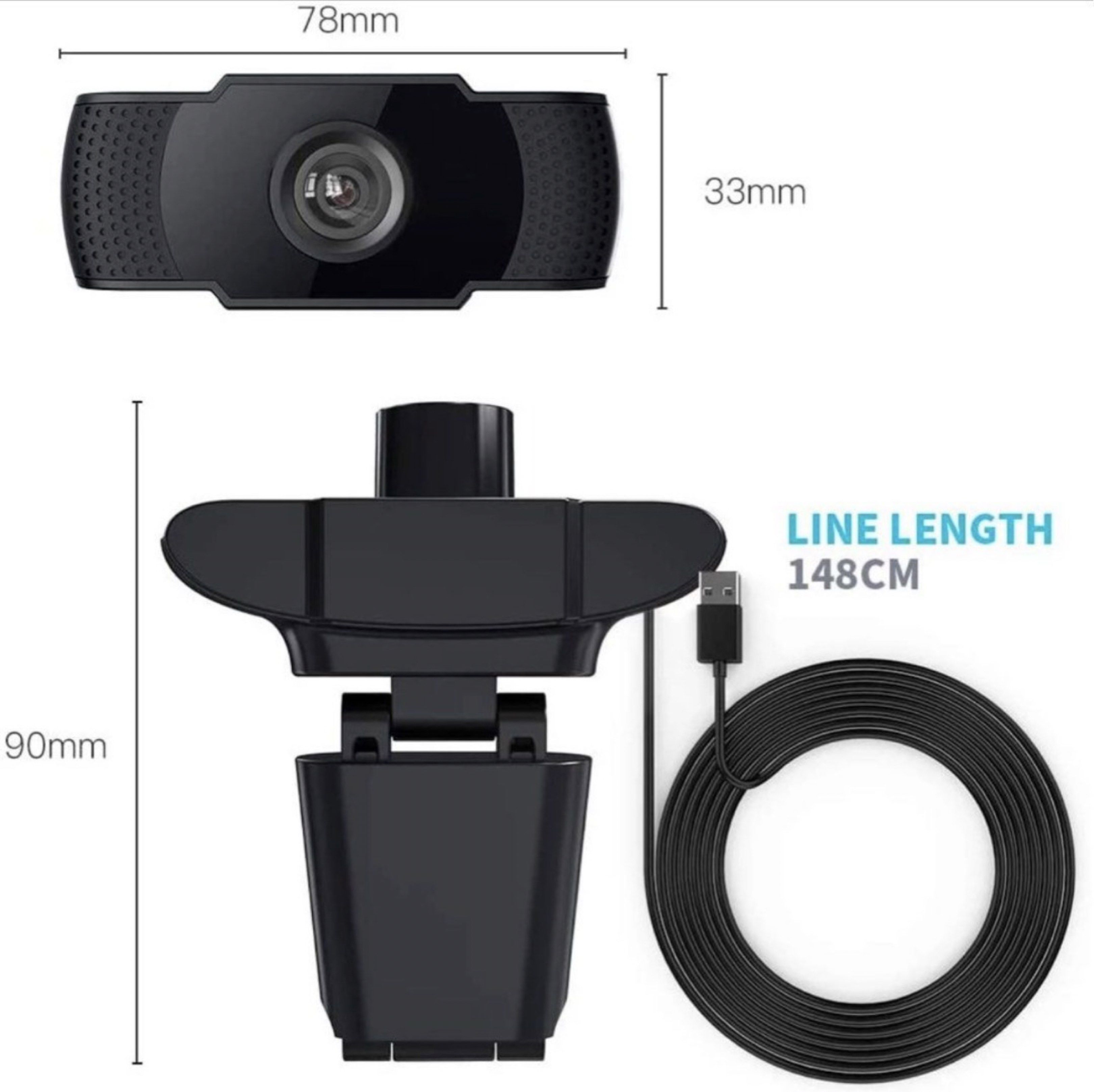 Full HD 1080P Webcam with Microphone for Desktop, Laptops, PC (Category: Webcams) located in Rizal. Submitted by pre_loved_and_brand_new (Listing ID 1417038227, Image 3). Description: - Full HD 1080P resolution at 30fps - Built-in microphone - USB 2.0 compatible RFS: Decluttering. Never used it.